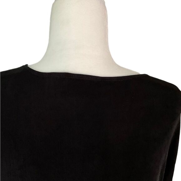Chico’s Travelers Collection Long Sleeve Black Brown Layered Top Size 3= XL - Picture 5 of 15